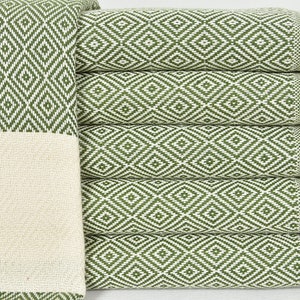 Besticktes türkisches Handtuch, 40&quot;x70&quot;, Khaki grünes Handtuch, Diamanthandtuch, Baumwolle personalisiertes Strandtuch, Dekoratives Handtuch A-01