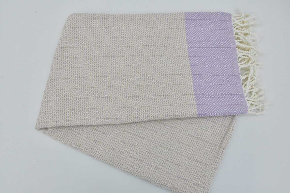 lilac patterned towels