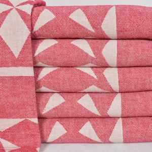Personalizable Beach Towel, Turkish Towel, Dual Sided Towel, Hammam Towel, Throw Towel 36&quot;x70&quot; Red Towel, Decorative Bathroom Towel D-11