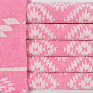 Bachelorette Gift Towels, Bath Towels, Turkish Towel, Double Sided Towel, Pink Towel 40&quot;x70&quot;, Hammam Eastern Towel, Turkish Peshtemal D-05