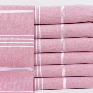 Bath Towel, Turkish Towel, Dusty Rose Towel, Striped Towel, 40x71 Inches Turkish Towel for Gift, Fouta Towel, Sarong Peshtemal,