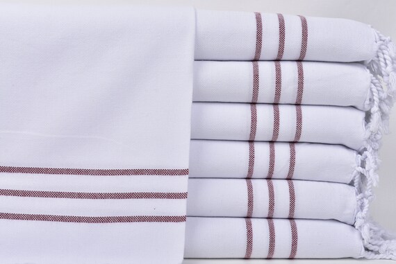 2-PK WEEKEND KITCHEN Turkish Cotton Kitchen Towels White Striped