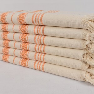 36&quot;x70&quot; Personalized Turkish Beach Towels, Embroidered Turkish Bathroom Towel, Bridal Shower Gift Towels, Orange Wedding Gift Towels A-04