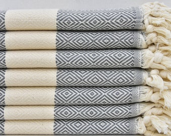 Hand Towel Dish Towel Tea Towel Kitchen Towel Face Towel  Turkish Hand Towel 18"x40" Turkish Towel Peshkir Dark Gray Hand Towel A-201