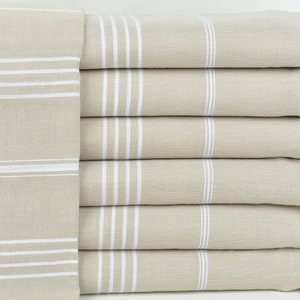 Beach Blanket, Turkish Bedspread, Beige Blanket, Striped Throw, 79x95 Inches Sofa Cover, Bulk Order Blanket, Gift Blanket, Couch Blanket,