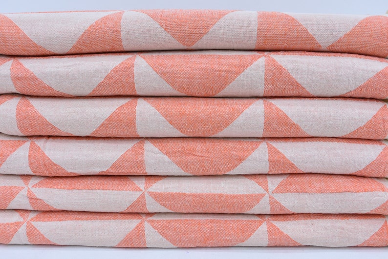 Sarong Towel, Turkish Bath Towel, Organic Cotton Towel, Beach Towel, Bridesmaid Gift Towel, Orange Patterned Towel, 40x70 inches Towel, U-11 image 3