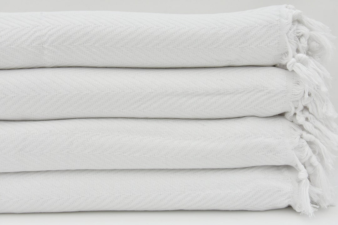 White Blanket Soft Blanket Warm Blanket Full White Bedspread Turkish