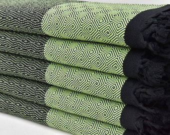 Green Blanket Bright Blanket Turkish Blanket 79&quot;x95&quot; Turkish Throws Turkish Stylish Blanket Turkey Towel Thick Blanket Sofa Cover I-103