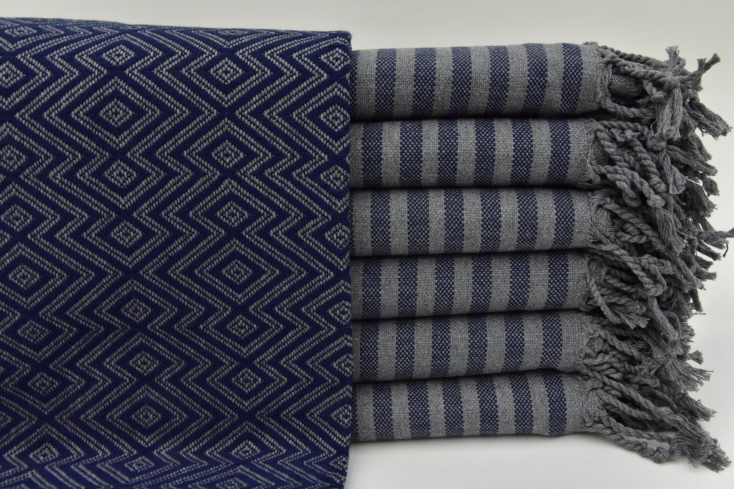 Hammam Peshtemal Boho Towel Picnic Towel Navy Blue Towel Turkish Peshtemal 70"x40" Throw Towel  Towels Natural Peshtemal Turkish Towel I-13