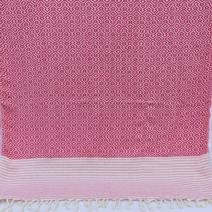 Wedding Gift Towel, Beach Towel, Organic Cotton Towel, Turkish Bath Towel, Diamond Design Towel, Fuchsia Bath Towel, 40x78 inches Towel T-13