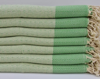Handmade Towel Green Hand Towel Turkish Hand Towel 18"x40" Turkish Peshkir Turkish Towel Dish Towel Kitchen Towel Gift Pool Towel I-201