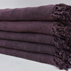 Travel Towel, Organic Cotton Towel, Bridesmaid Gift Towel, Turkish Bath Towel, Sarong, Burgundy Stonewashed Towel, 36x66 inches Towel, D-13