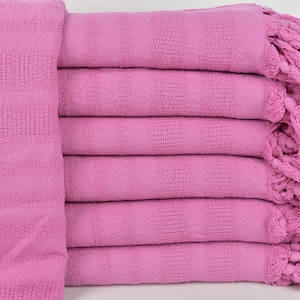 Throw Blanket,  Gift for him, Pink Towel, Stonewashed Striped Towel, 36x67 Inches Monogram Turkish Beach Towel, Tablecloth Towel,