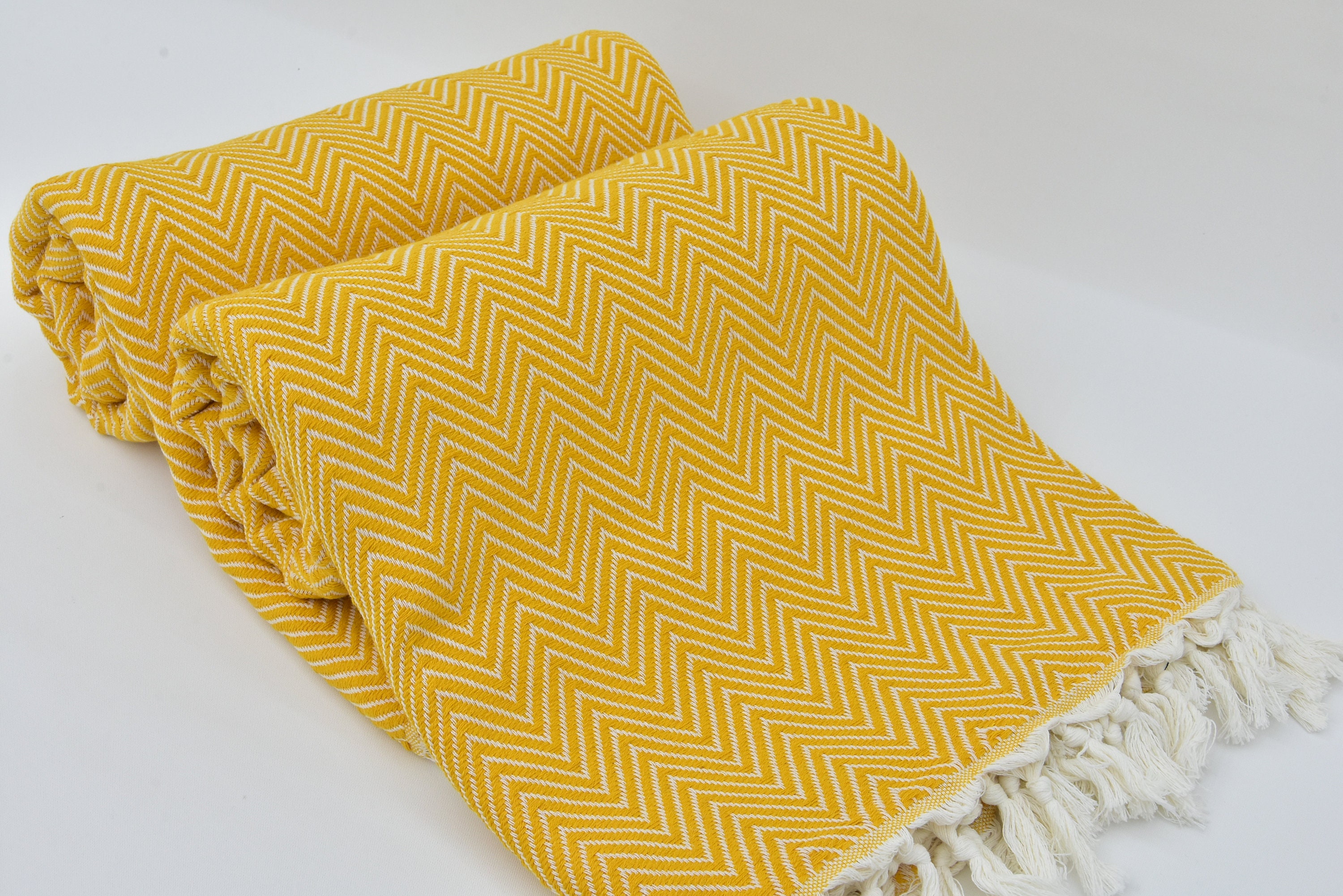 Mustard Blanket Herringbone Bedspread Turkish Bedspread Etsy