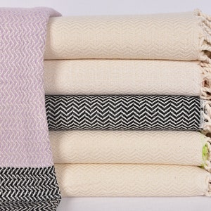 Personalized Towel, Bath Towel, Beach Towel, Herringbone Towel, 40x71 Inches Cotton Towel, Couch Cover, Decorative Towel,