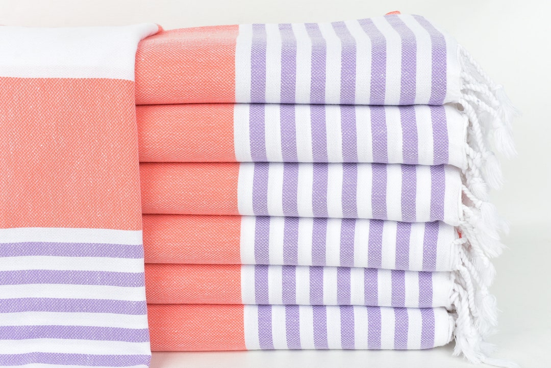 Personalized Turkish Bath Towel, Turkish Towel Beach, Lilaccoral Towel