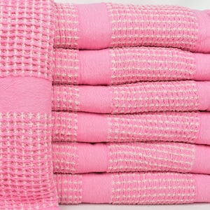 Wedding Gift Blankets, Bedcover, Pink Throw, Waffle Throw, 79x83 Inches Cotton Throw Blanket For Couch, Designer Throw, Decorative Throw,