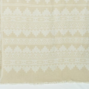 Bedcover, Turkish Bedspread, Beige Blanket, Kilim Blanket, 79x91 Inches Shower Curtain, Wholesale Blanket, Warm Throw, Yoga Blanket,