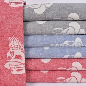 Bath Towel, Personalized Towel, Beach Towel, Skull Patterned Towel, 36x67 Inches Cotton Towel, Couch Cover, Bulk Older Towel,