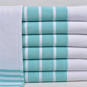 Custom Embroidered Hand Towel, Personalized Tea Towel, Green Towel, Striped Towel, 20x40 Inches Bridesmaid Gift, Wholesale Towel,