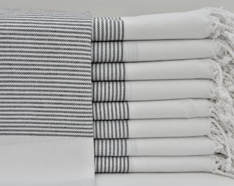 Cotton Kitchen Towel Turkish Hand Towel Striped Hand Towel 18"x40" Face Towel Head Towel Dish Towel Black Hand Towel Turkish Peshkir O-201