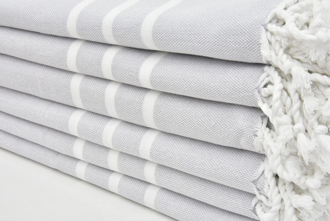 Dish Towel Turkish Towel Hand Towel Kitchen Towel Light Gray Hand Towel Cotton Hand Towel
