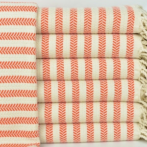 Kerstcadeau voor collega, unieke geschenken, oranje handdoek, Chevron handdoek, 40x71 inch bruiloft strandhanddoek, decor handdoek, spa handdoek,
