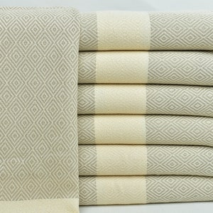 Wedding Gift Towels, Embroidered Dish Towel, Light Beige Towel, Diamond Towel, 20x36 Inches Bridesmaid Gift, Gift Towel, Organic Towel,