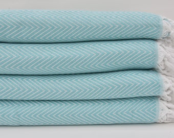 Mint Green Throws Turkey Blanket Cotton Blanket Turkish Towel Beach Throws Turkish Bedspread Turkish Blanket 79"x89" Turkish Throw I-104