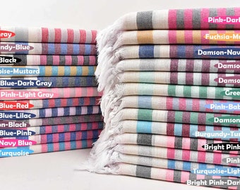 Turkish Towel, Bath Towel, Beach Towel, Striped Towel, 38x67 Inches Cotton Towel, Small Blanket, Anatolian Towel, Bachelor Towel,