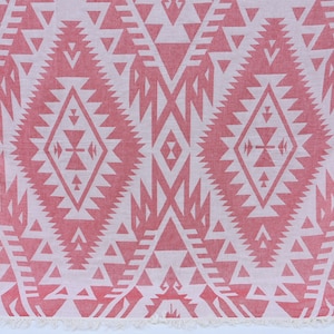 Spa Towel, Turkish Bath Towel, Beach Towel, Wedding Gift Towel, Sarong, Organic Cotton Towel, Red Patterned Towel, 40x70 inches Towel, U-37
