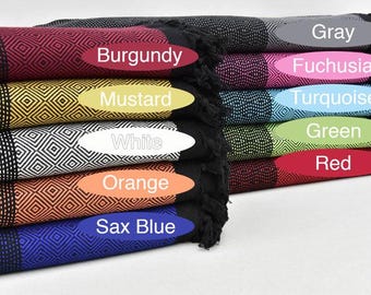 Quality Blanket Vibrant Colors Turkish Blanket 79"x95" Turkish Throw Blanket Thick Blanket Blanket Picnic Blanket Bohemian Blanket I-103