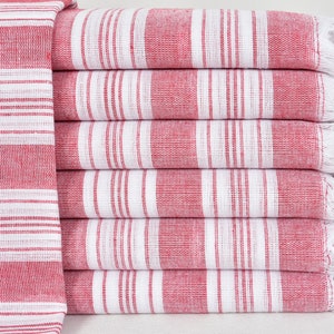 Red Towel, Bulk Towel, Turkey Towel, Wholesale Towels, 37&quot;x65&quot; Turkish Peshtemal, Thin Towel, Decorative Towel, Gift Bath Towel  YR-02