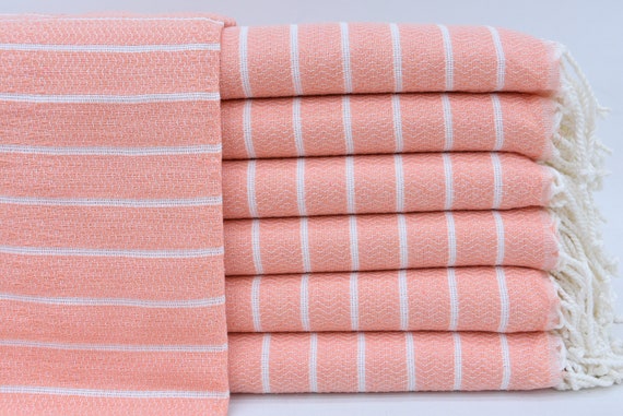 Salmon colored towels sale