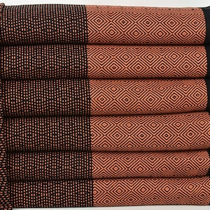Large Towel, Home Decor Blanket, Orange Throw, Diamond Throw, 79x99 Inches Cotton Bed Cover, Warm Throw, Organic Throw, Gift Blanket,
