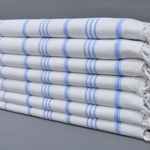 Turkish Hand Towel, Organic Hand Towel, Wedding Gift Towel, Kitchen Towel, Striped Design Towel, Light Blue Towel, 24&quot;x36&quot; Hand Towel, D-206