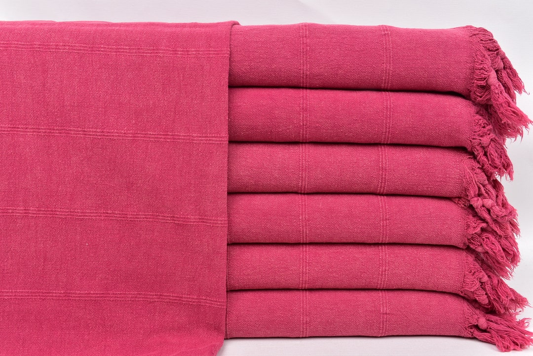 Turkish Tea Towels, Cotton Tea Towel, Vermilion Towel, Stonewashed