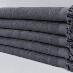 Organic Cotton Towel, Turkish Hand Towel, Kitchen Decor Towel, Soft Face Towel, Terry Hand Towel, Dark Gray Towel, 18&quot;x40&quot; Hand Towel, D-204