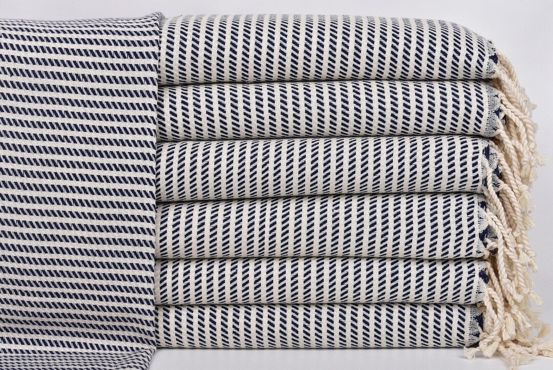 Kitchen Towel, Face Towel, Navy Washcloth, Polka Dot Towel, 20x40