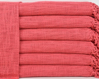 Wholesale Blankets, Turkish Blanket, Red Throw, Geometric Throw, 56x79 Inches Woven Blanket, Bulk Order Throw, Camping Throw,