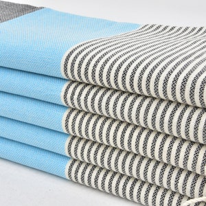 Turkish Towel Black Turquoise Towel Handmade Towel Bath Towel Beach Towel Bohemian Towel 40&quot;x70&quot; Turkish Peshtemal Wholesale Towel I-03