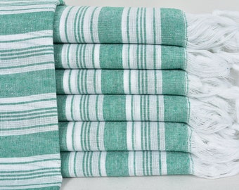 Turkish Towel, Personalized Peshtemal Towel, Bulk Towel, Handwoven Towel, Green Towel, Wholesale Towel, 37"x65"  Turkish Bath Towel YR-02