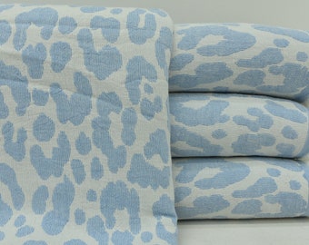 Turkish Blanket, Organic Blanket, Bedspread, Sofa Decor Cover, Gift Blanket, Light Blue Blanket, Chic Bed Cover, 78"x98" Blanket, U-101