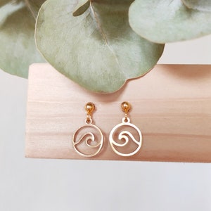 Gold earrings, gold earrings, minimalist earrings, wave earrings, traveler jewelry, boho jewelry, boho, boho earrings, Christmas gift