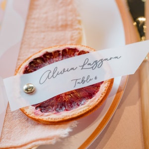 Dried Orange & Blood Orange Escort Cards