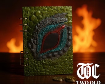 Dragon Eye Journal Gothic Leather Resin Notebook Handmade Fantasy Junk Journal 100 Pages