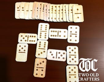 Set di domino doppi da 12 tagliati al laser e file per la scatola – Download digitale fai-da-te per artigiani del legno