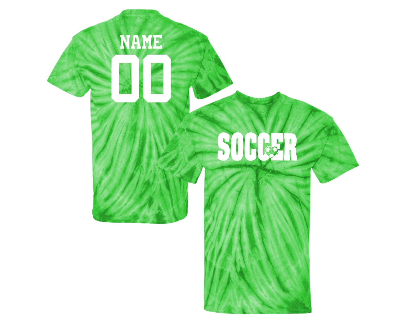 Customizable Soccer Tie Dye Tshirt Soccer With Heart Logo Etsy