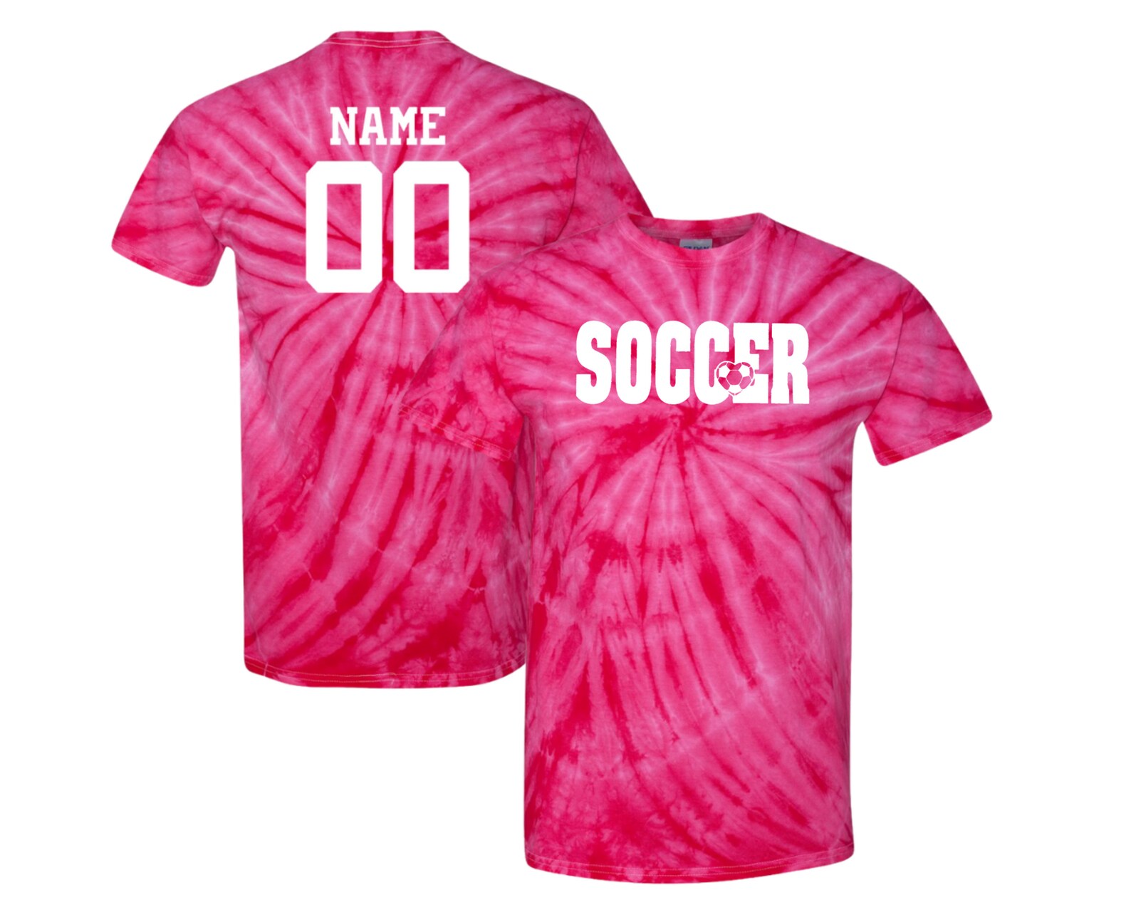 Customizable Soccer Tie Dye Tshirt Soccer With Heart Logo Etsy