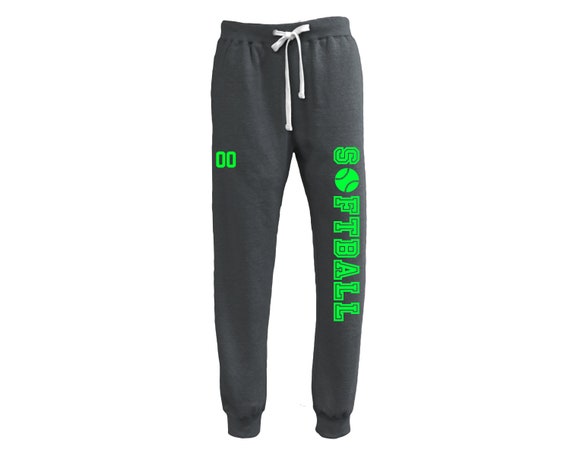 Customizable Softball Joggers add Your Number Etsy
